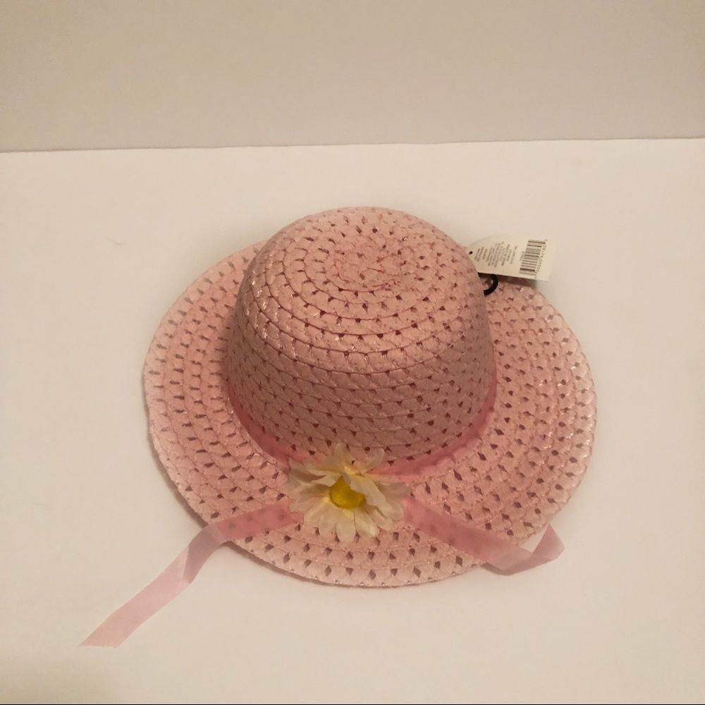 Light pink wide brimmed girls hat‎